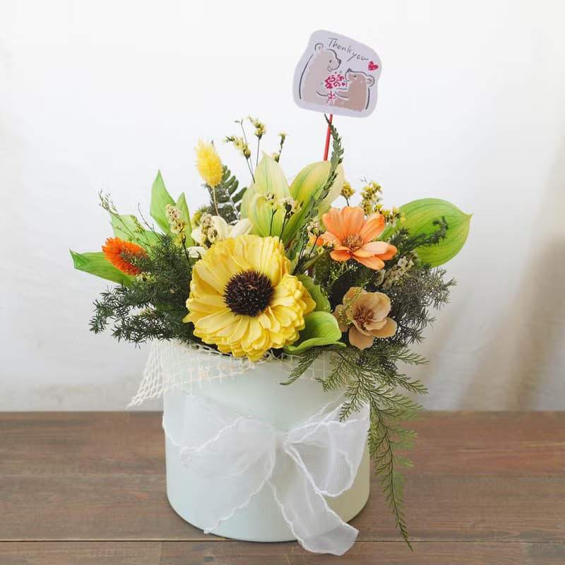 【母親節花禮】索拉花向日葵抱抱桶花盒
