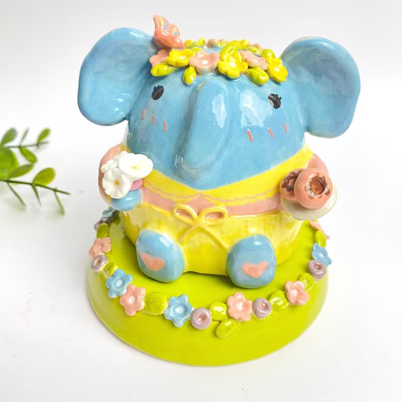 Handmade ceramic cute Ganesha special gift