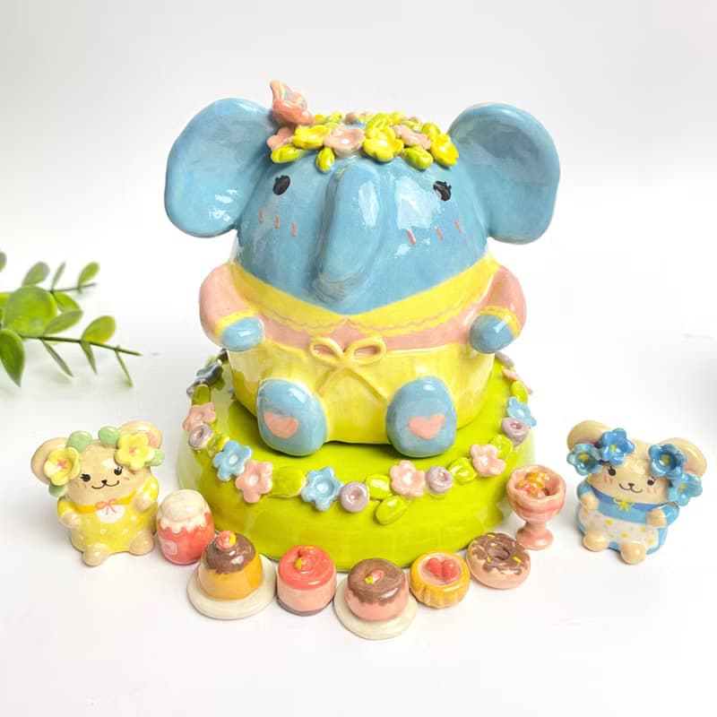 Handmade ceramic cute Ganesha special gift