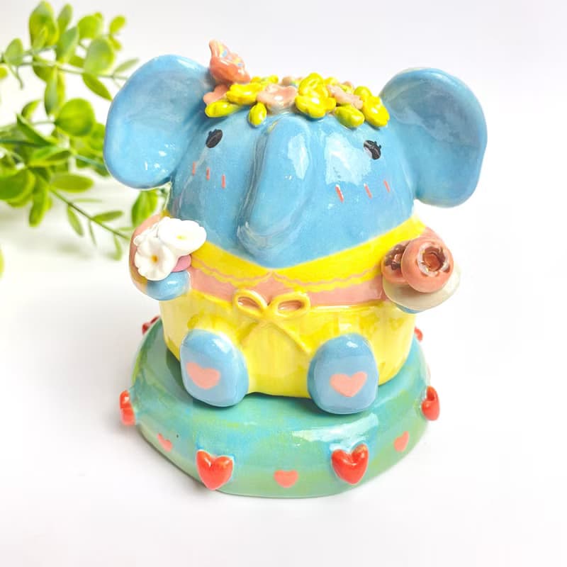 Handmade ceramic cute Ganesha special gift