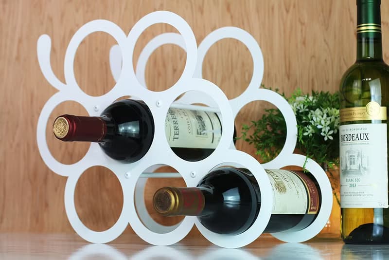 【OPUS東齊金工】豐收(葡萄)酒架-優雅白/金屬家居吧台/紅酒櫃擺件/客廳酒托裝飾品/葡萄酒瓶展示架/入厝新居新婚禮物/白色婚禮派對佈置WR-gr12(W)