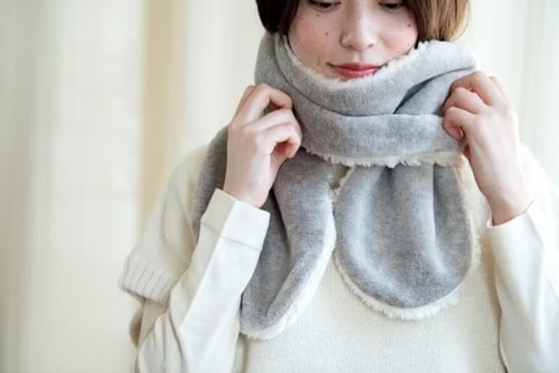 リバーシブル　Organic Cotton Furマフラー【ヤク混ファー×スーピマコットンファー】