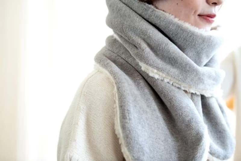 リバーシブル　Organic Cotton Furマフラー【ヤク混ファー×スーピマコットンファー】