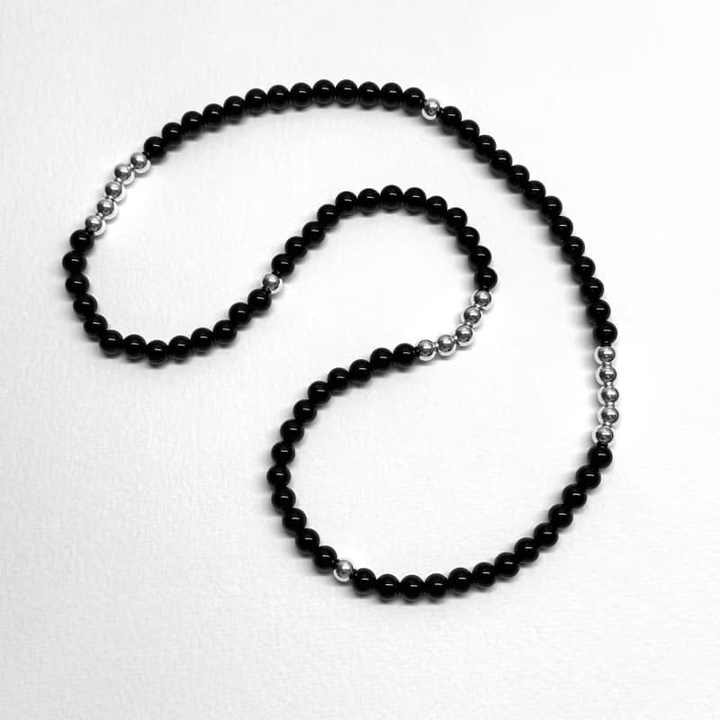 【三環|獅子處女】黑瑪瑙鍍銀手鏈 防小人 男士手鍊 情侶 情人節