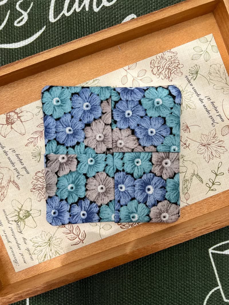 刺繡風印花杯墊 日系限定 手工布杯墊