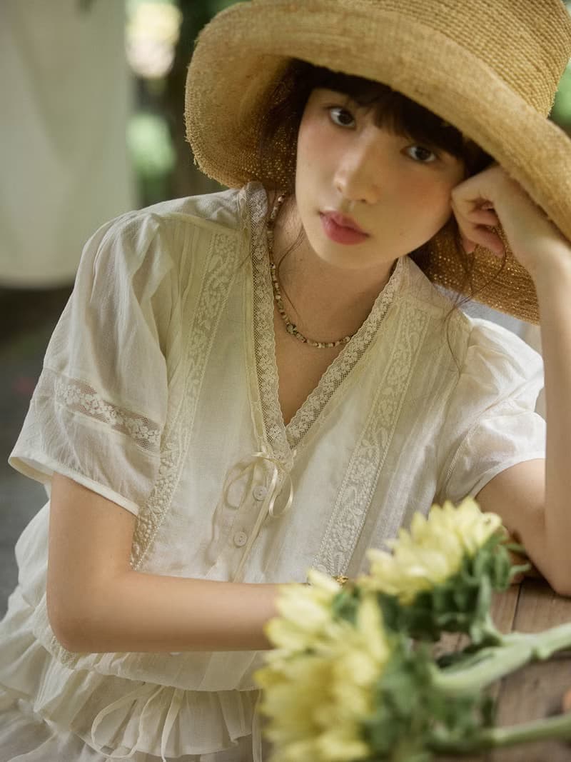 法國蕾絲古董小衫洋裝|襯衫|連衣裙|夏款|Sora-1842