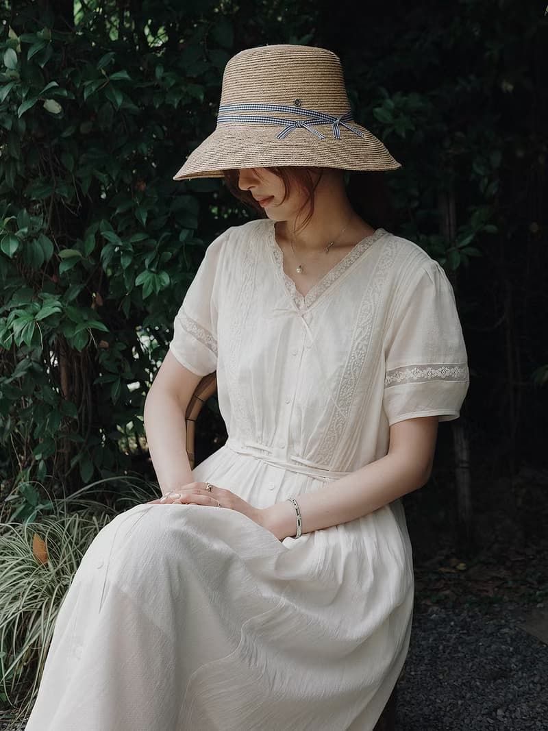 法國蕾絲古董小衫洋裝|襯衫|連衣裙|夏款|Sora-1842