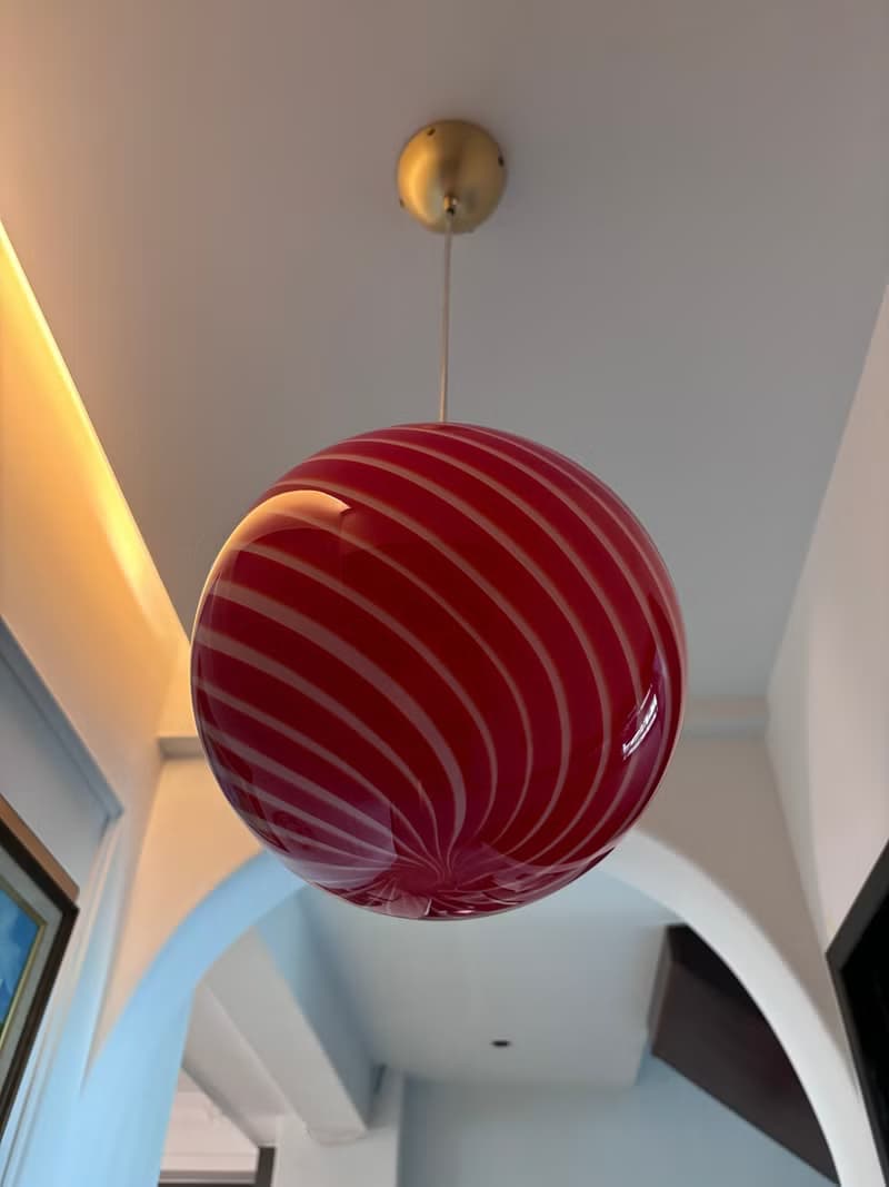 Hand Blown Glass Globe Pendant Lights D25cm(9.8inch), Glass Globe Ceiling Light