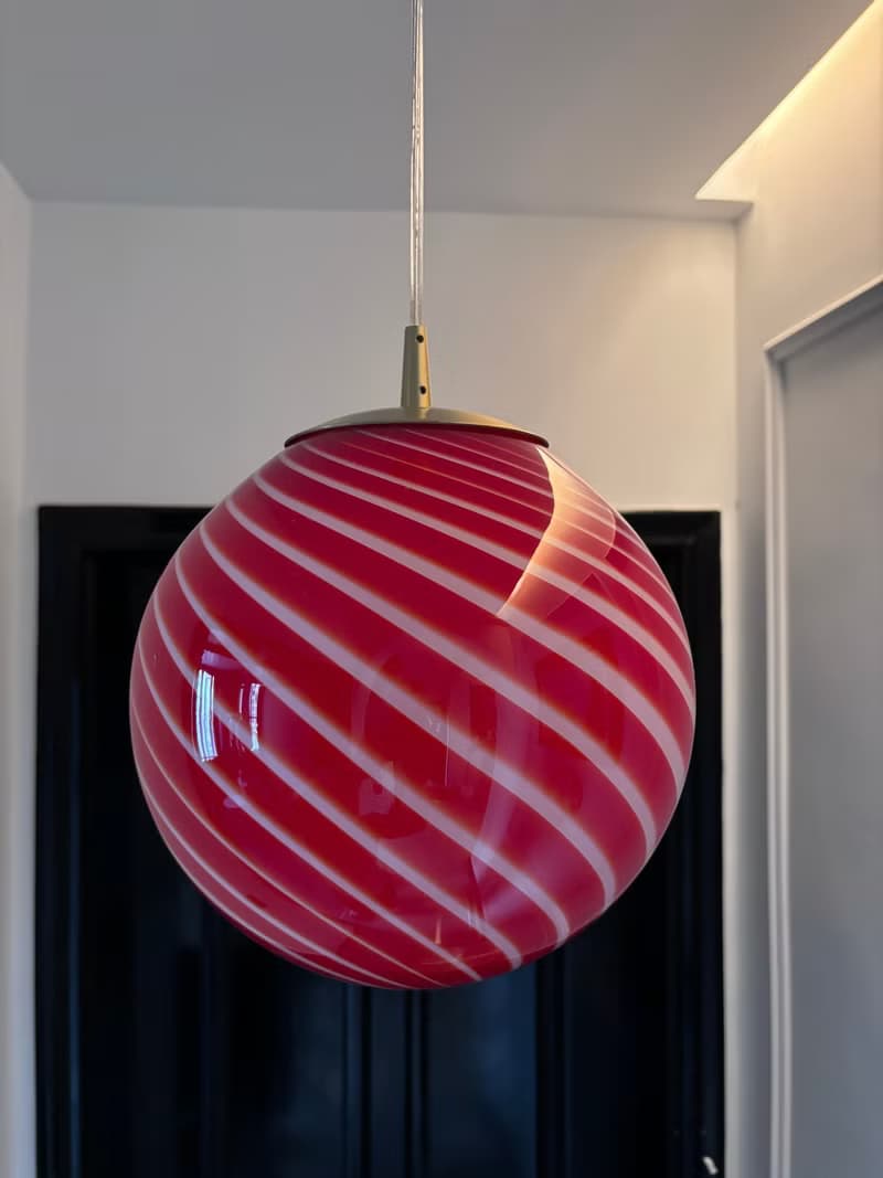 Hand Blown Glass Globe Pendant Lights D25cm(9.8inch), Glass Globe Ceiling Light