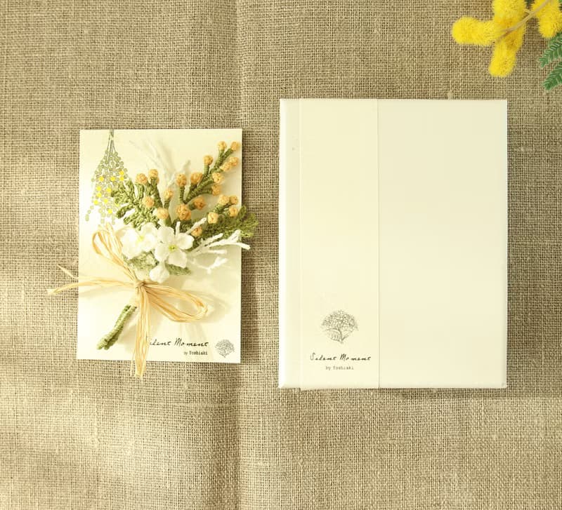 金合歡 含羞草 花束胸針S 天然麻線人手編織 清新生日禮物