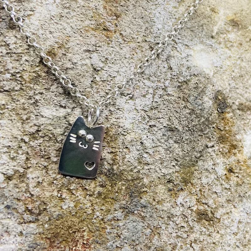 V46款-做不出一樣的銀項鍊-可愛貓咪-925純銀項鍊-御匠敲飾