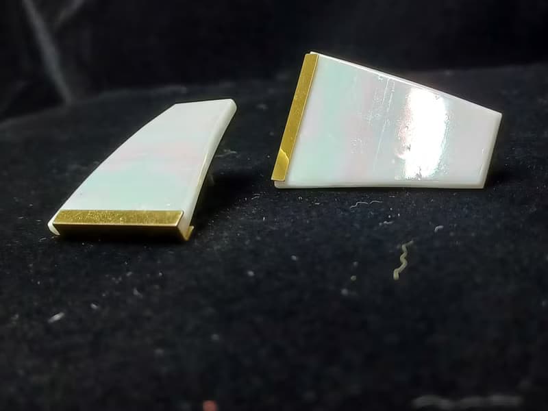vintage  針式耳環 牛奶玻璃