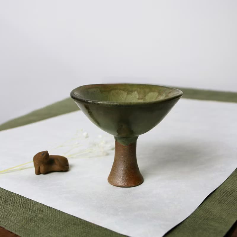 高腳釉杯 馬上杯 新彩燒 柴燒陶藝 手作作品 茶盤 | 陳威恩作品