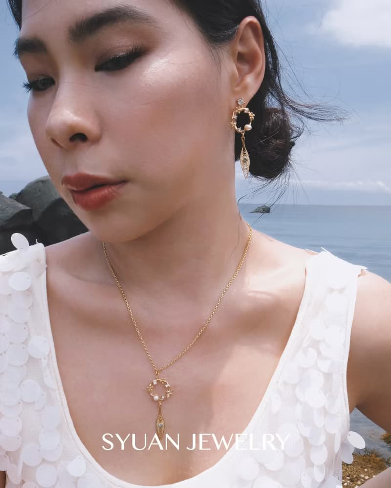 Pule 夏日異國珍珠水鑽耳環 18K 生日 情人節禮物
