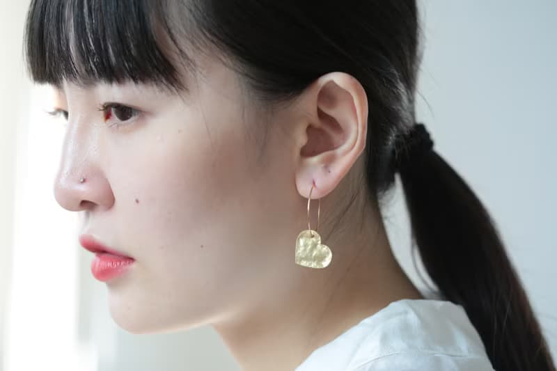 霧面波紋質感愛心耳環│耳針 耳夾