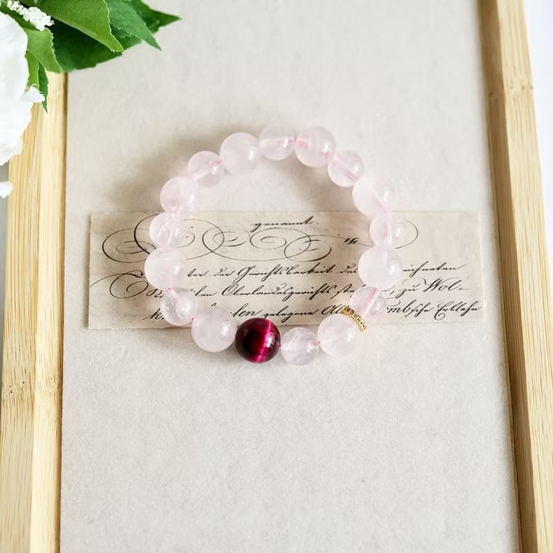 数量限定販売 レッドタイガーアイとローズクォーツのブレスレット