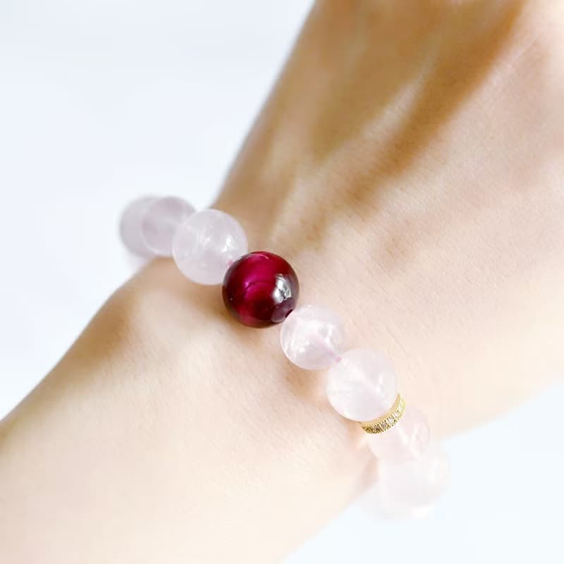 数量限定販売 レッドタイガーアイとローズクォーツのブレスレット