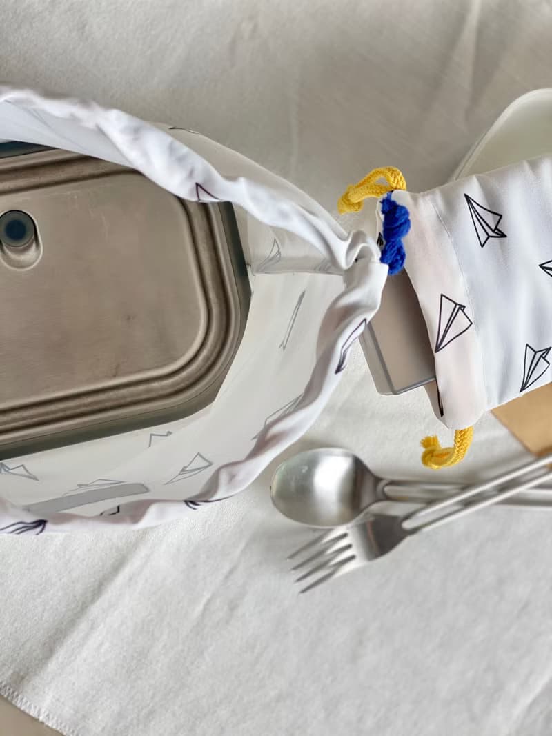 紙飛機///防水立體束口袋 ‧ 餐袋尺寸兩入組