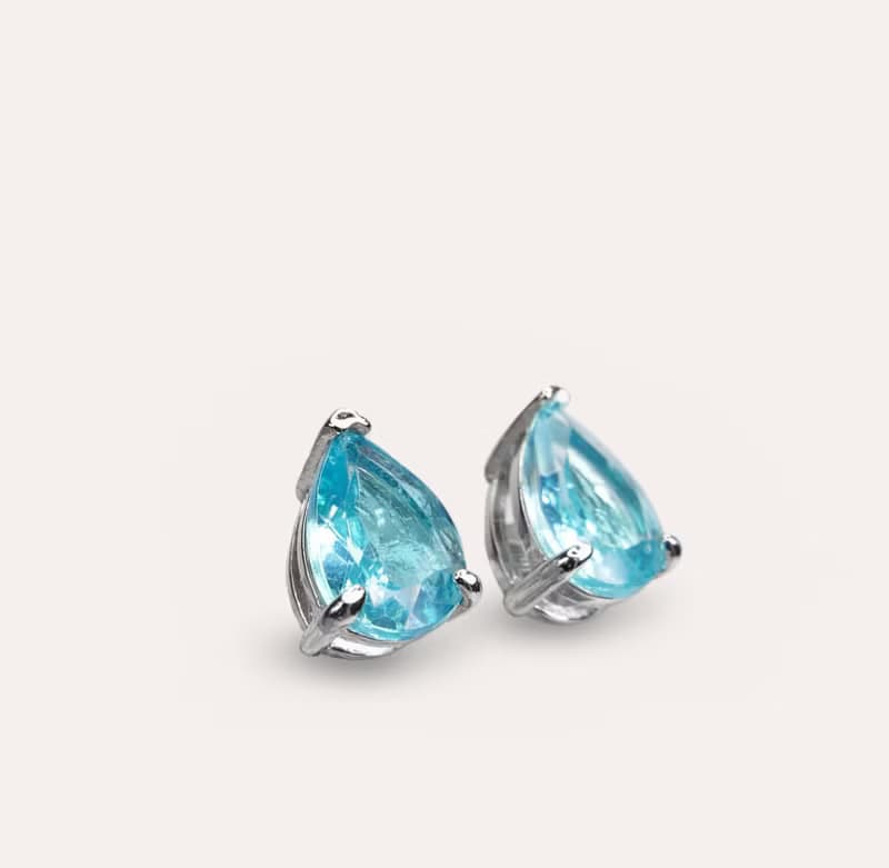 AND 磷灰石 藍色 水滴 5*7mm  耳環 經典系列 Pear E 天然寶石
