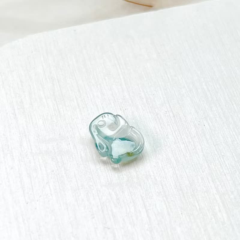 冰飄藍花翡翠小兔子| 天然緬甸玉A貨翡翠 | 送禮