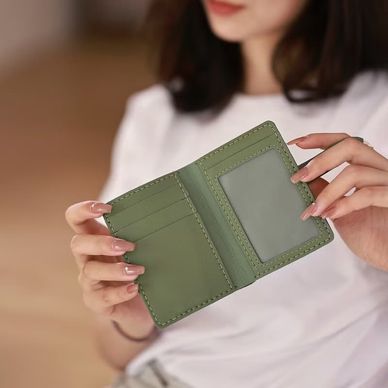 真皮短夾 牛皮錢包 女卡包卡夾 零錢包皮夾 禮物【免費刻英文名】