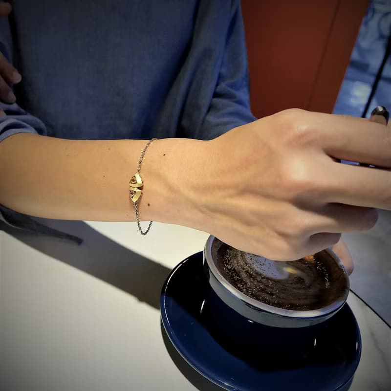 ||841小行星|| 單顆雙向黃水晶 925純銀鍍黃K 立體三角造型手鍊