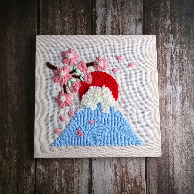【DIY】俄羅斯刺繡. 富士山旅遊 材料包+新手教學影片