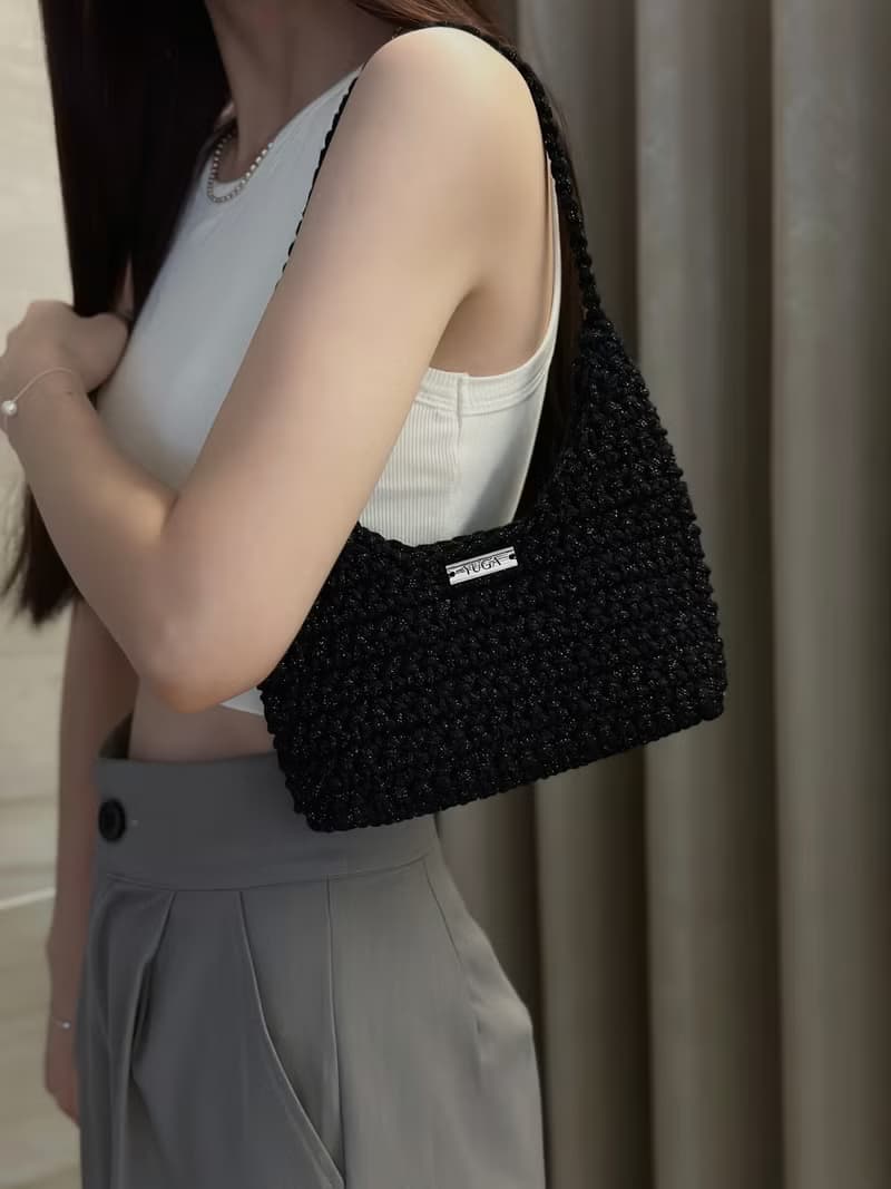 手工編織鉤針腋下包 肩背包 送禮