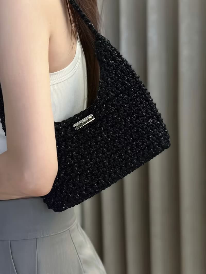 手工編織鉤針腋下包 肩背包 送禮