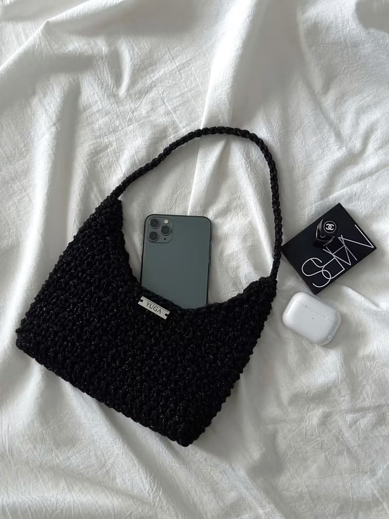手工編織鉤針腋下包 肩背包 送禮