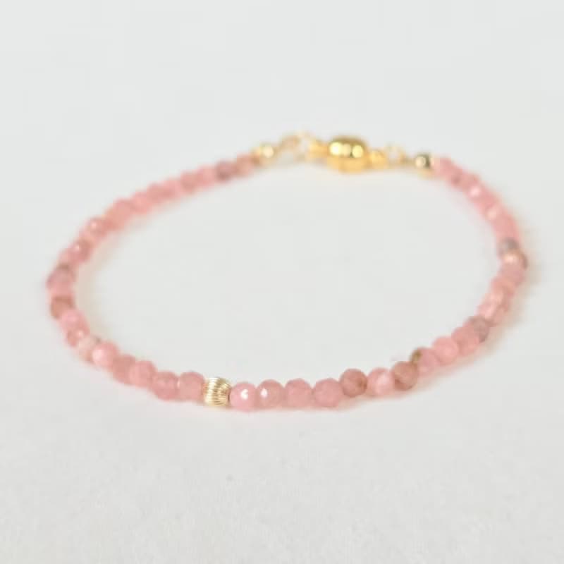 【日本製】インカローズ ブレスレット – 14kgfビーズ / マグネット留め具 / 金属アレルギー対応