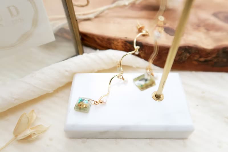 原創.手工飾品.天然淡水珍珠.苔紋瑪瑙.綠貝.金箔14K耳環/耳夾