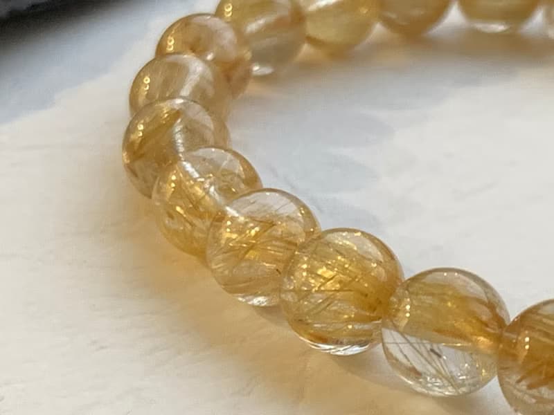 免費開光 天然鈦晶手鍊 滿礦招財貔貅手鍊 金黃順絲~