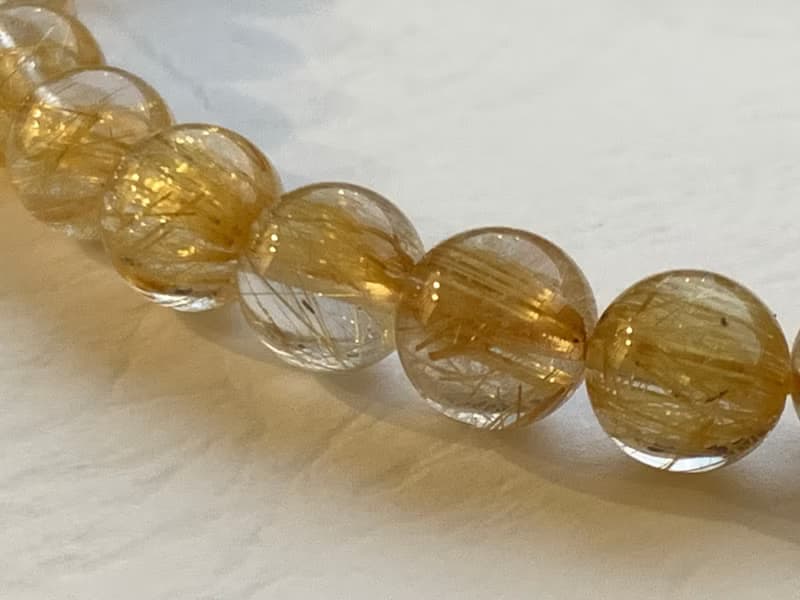 免費開光 天然鈦晶手鍊 滿礦招財貔貅手鍊 金黃順絲~