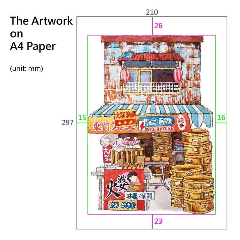 台灣街景海報-嘉義火婆煎粿-藝術微噴/掛畫/複製畫