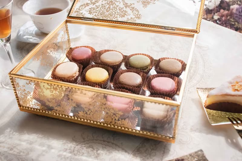 【莊雅花園─古典玻璃珠寶盒單入組】金色│收納盒│玻璃│甜點