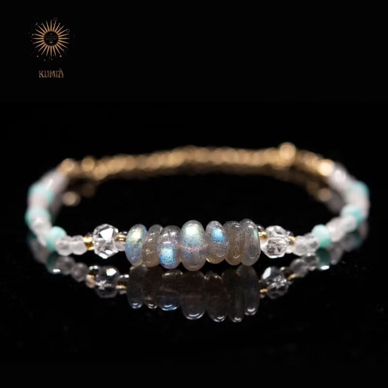 【限量】【春東京/Spring in Tokyo】超美隨形藍月光配粉晶手鍊