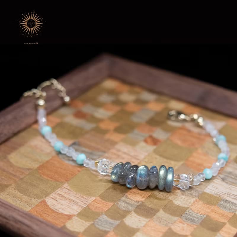 【限量】【春東京/Spring in Tokyo】超美隨形藍月光配粉晶手鍊