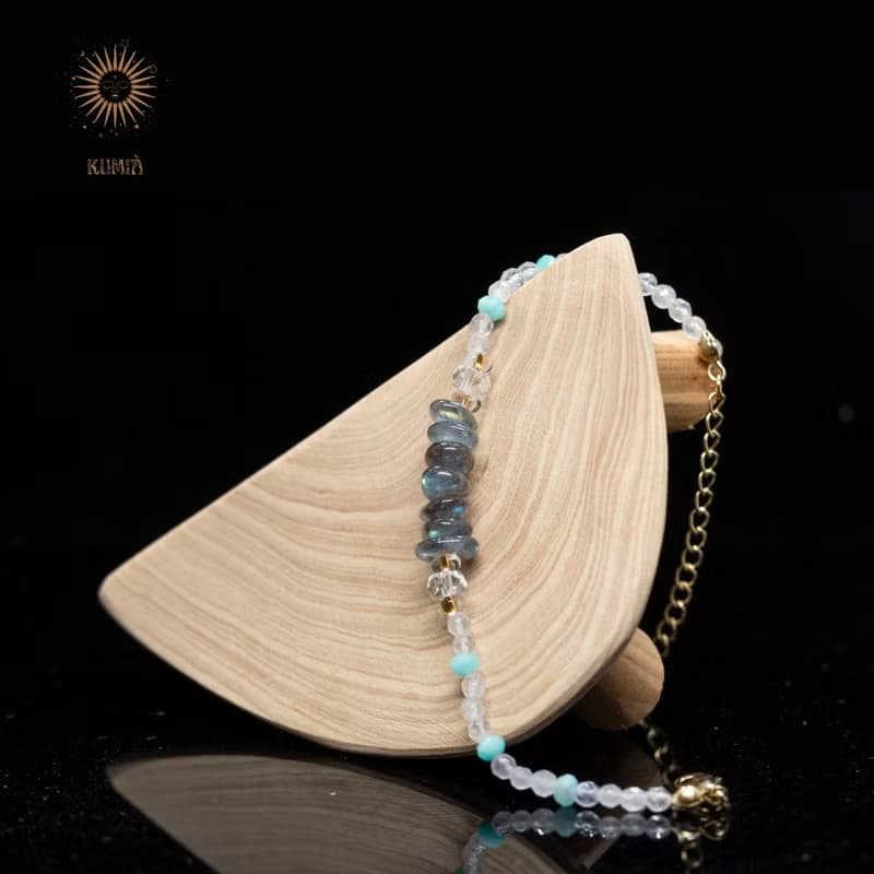 【限量】【春東京/Spring in Tokyo】超美隨形藍月光配粉晶手鍊