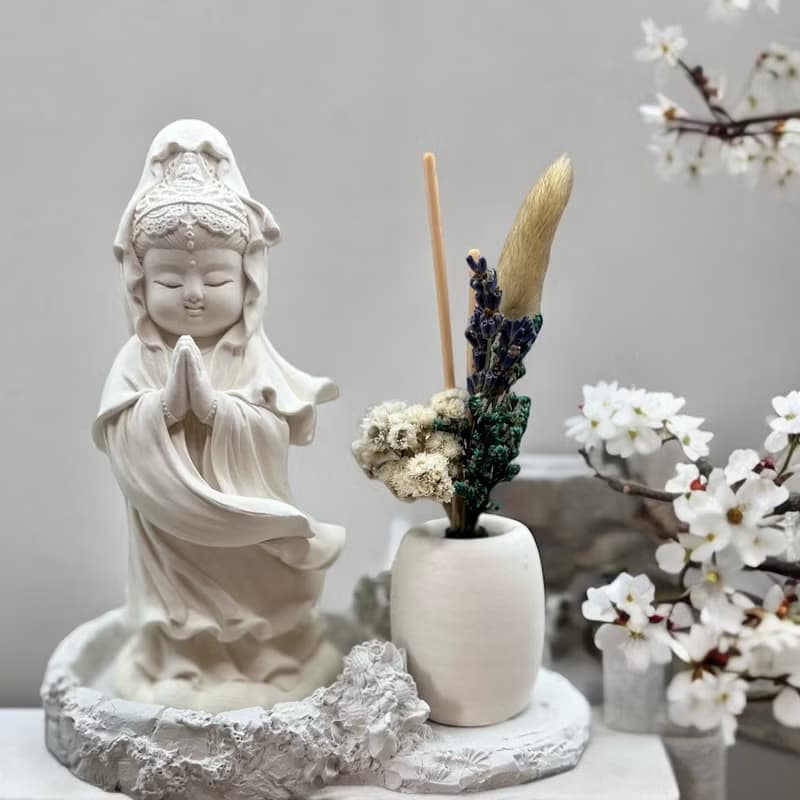 觀音三十三法相之合掌觀音 禪風居家香氛擺件