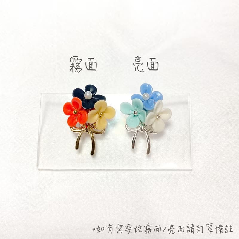 蝴蝶結花束款耳環 | 黏土耳環