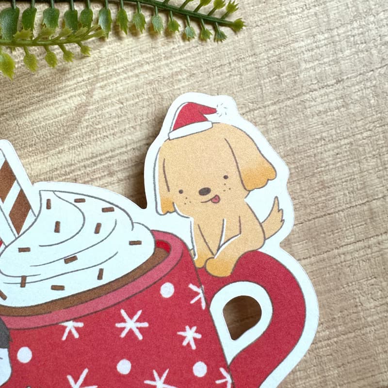 Christmas Cocoa Die-Cut Postcard