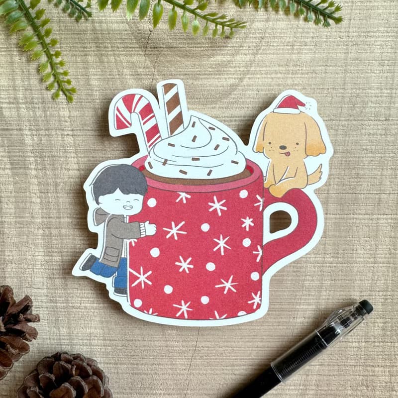 Christmas Cocoa Die-Cut Postcard