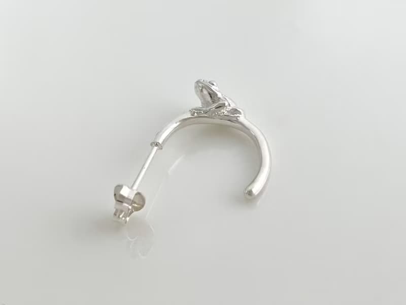 小さなカエルのフープピアス