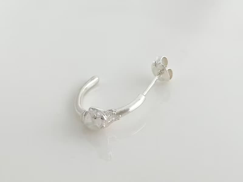 小さなカエルのフープピアス