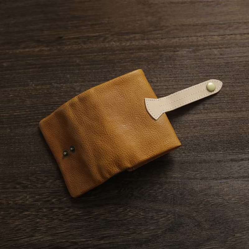 短款錢夾 牛皮折疊錢包 零錢包