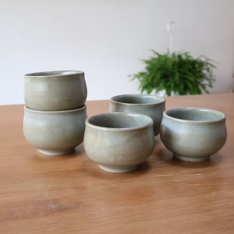 碧玉 柴燒陶大茶杯