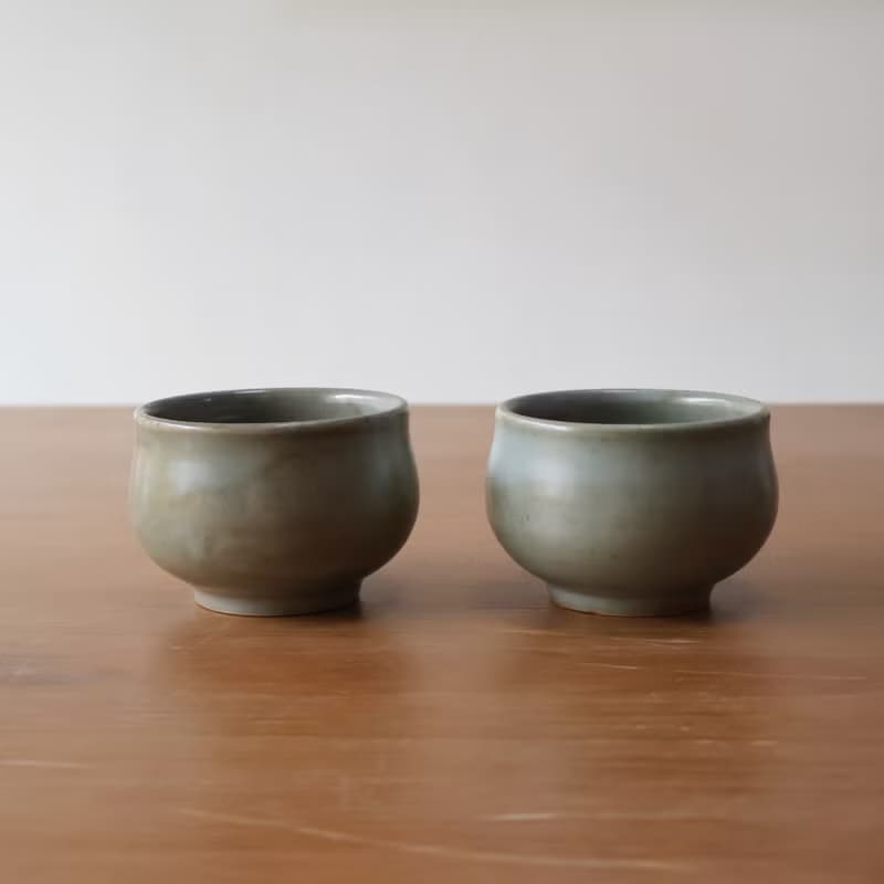碧玉 柴燒陶大茶杯