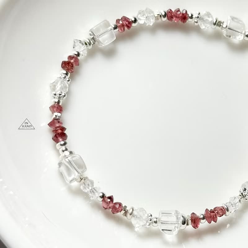 多層次風格-石榴花環-純銀系手鍊