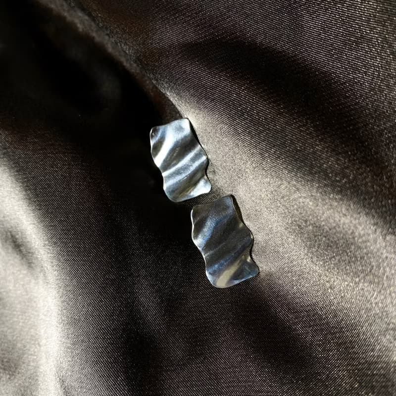 Flow - 流 寬版耳環(素面) Flow Board earring (plain)